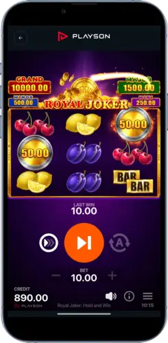 Royal Joker Startbildschirm auf dem Smartphone
